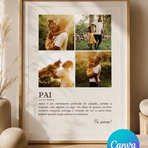 Father's Day Photo Collage Template Canva | Editable Dad Definition Print | Father's Day Gift | Printable A4 Poster | Instant Download