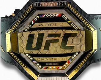 UFC Championship Belt , Real Leather World Champion Title Belt, MMA Wrestling  Belt, Gold Heavyweight Title, Gift for MMA Fans
