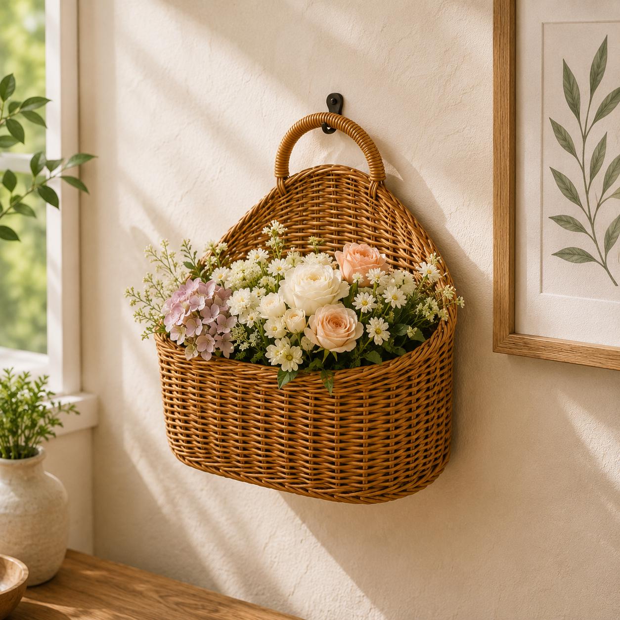 Small Hanging Basket Wicker - Etsy