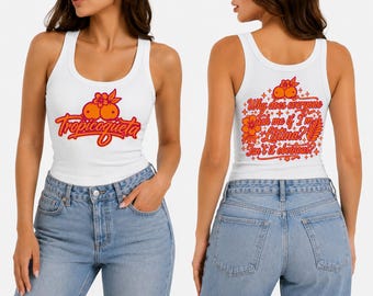 Camiseta sin mangas Tropicoqueta Racerback, Camiseta del orgullo latino, Camiseta sin mangas divertida y sarcástica, Camiseta con estampado tropical de moda