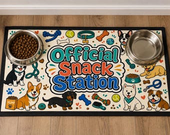 Official Snack Station Pet Bowl Mat