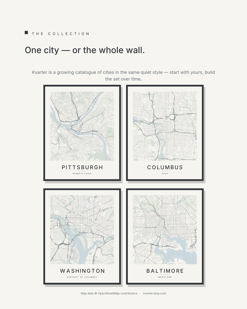 Pittsburgh map wall art — Listing image 07 — gallerywall