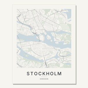 Stockholm Map Print, Stockholm Poster, Scandinavian Wall Art, Minimalist City Map, Sweden Printable, Digital Download, Housewarming Gift image 4