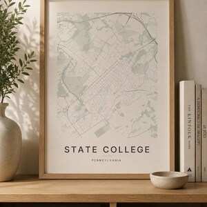 State College map wall art — Listing image 06 — sizes