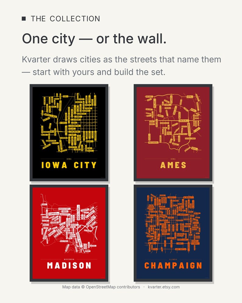 Iowa City map wall art — Listing image 09 — theline