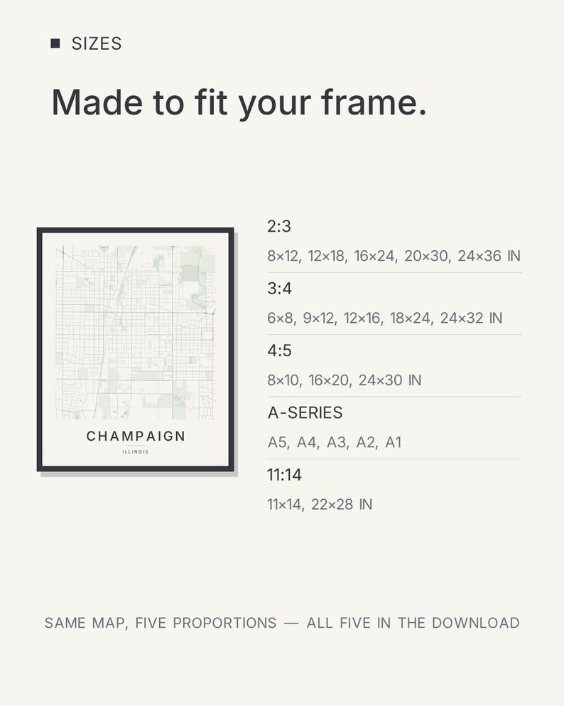 Champaign map wall art — Listing image 07 — gallerywall