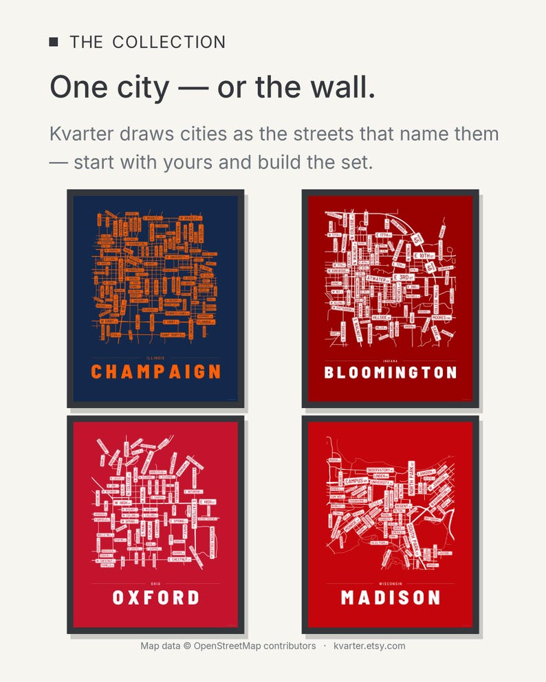 Champaign map wall art — Listing image 09 — theline