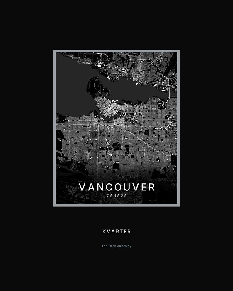 Vancouver map wall art — Listing image 08 — hero dark