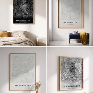 Manchester map wall art — Listing image 02 — colorways