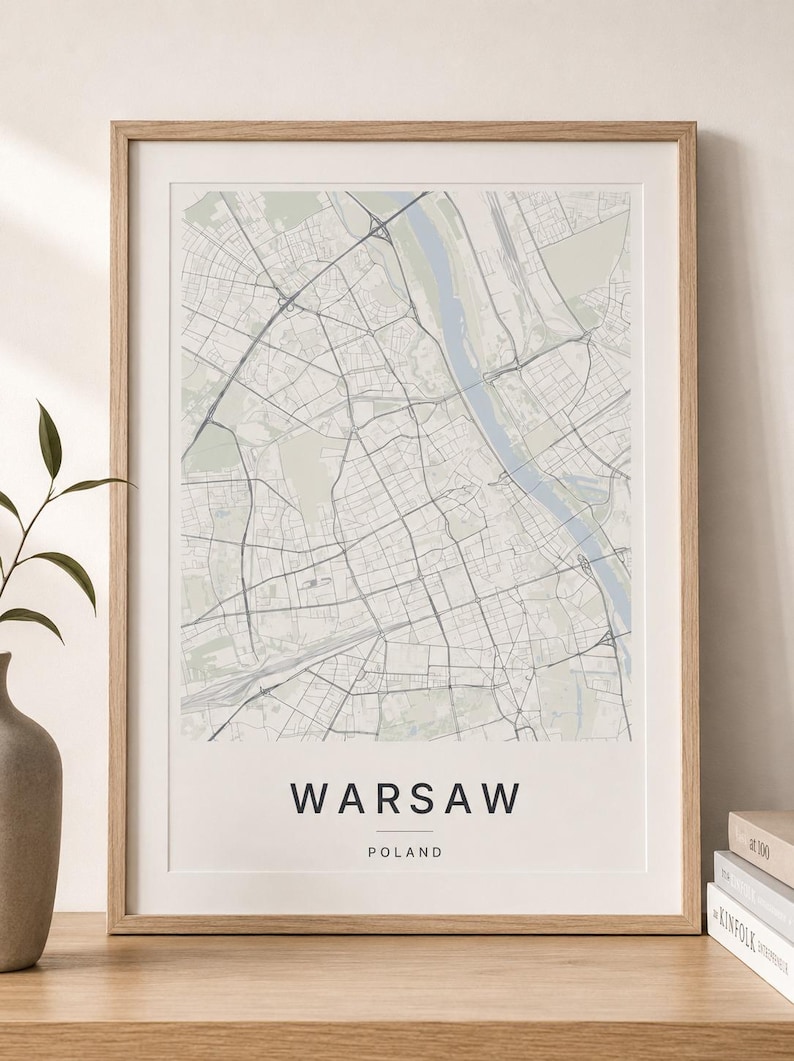 Warsaw map wall art — Listing image 03 — flat