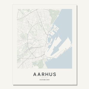 Aarhus Map Print, Wall Art, Printable, Digital Download, Minimalist City Map Poster, Scandi Housewarming Gift image 3