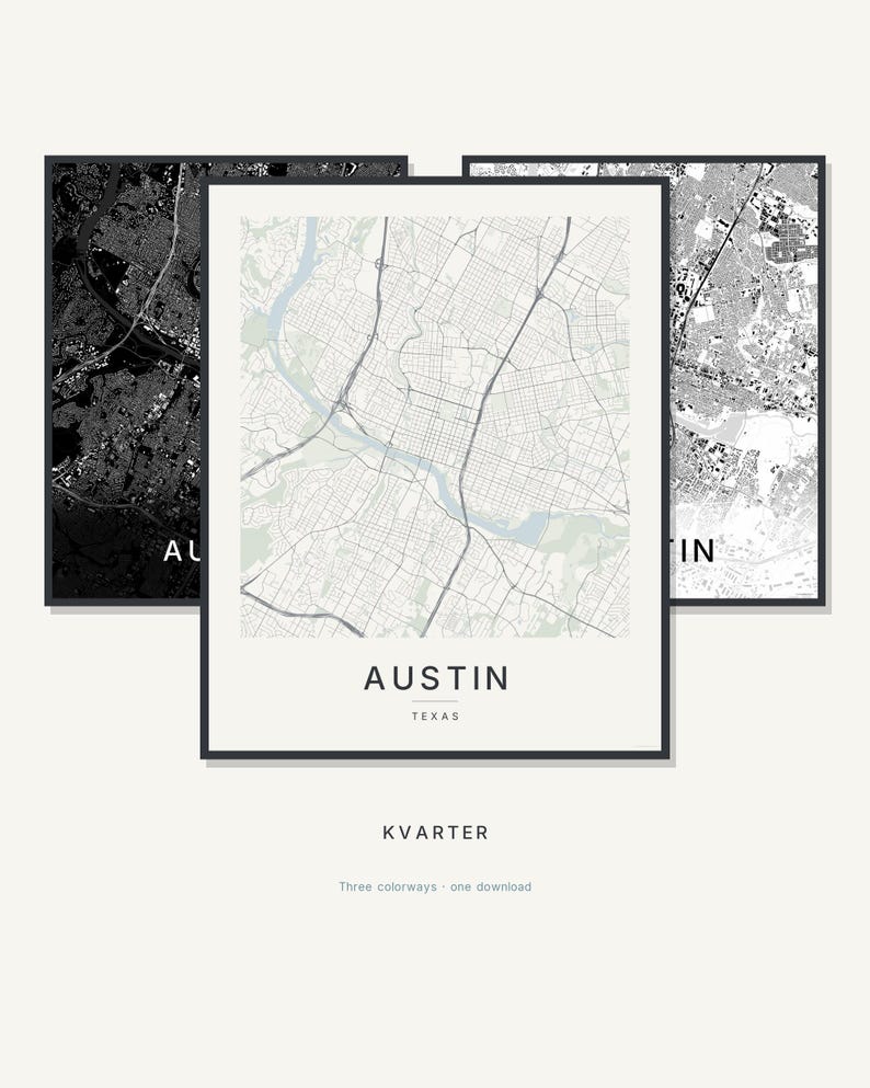 Austin map wall art — Listing image 01 — hero