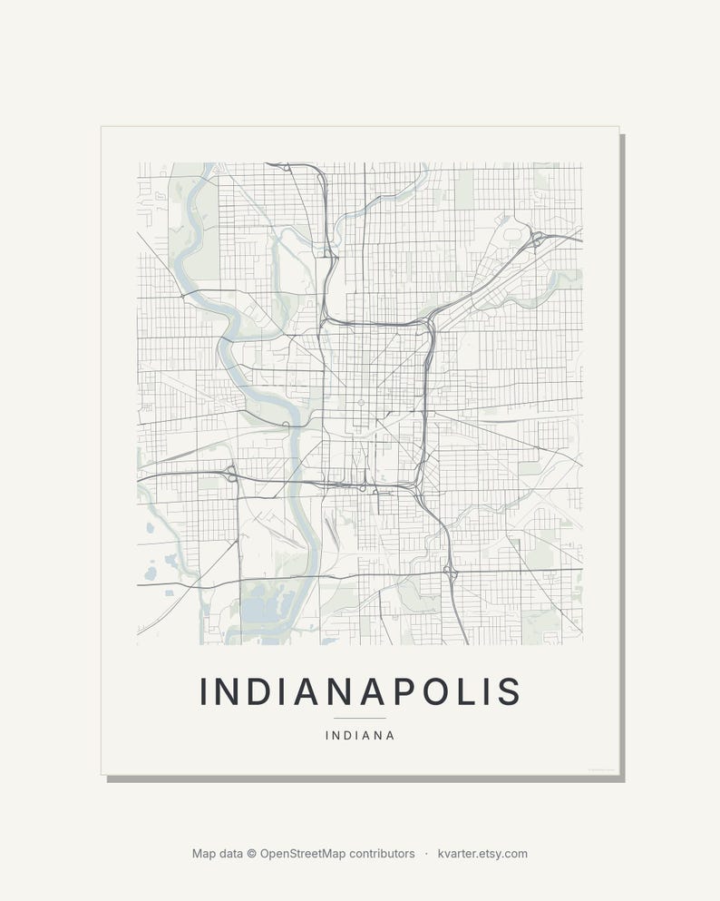 Indianapolis map wall art — Listing image 03 — flat