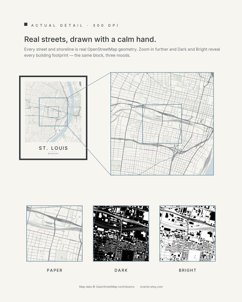 St. Louis map wall art — Listing image 04 — detail