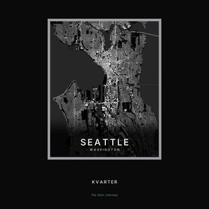 Seattle map wall art — Listing image 08 — hero dark