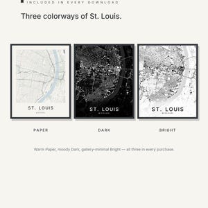 St. Louis map wall art — Listing image 02 — colorways
