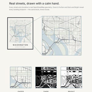Washington map wall art — Listing image 04 — detail