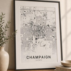Champaign map wall art — Listing image 05 — whatyouget