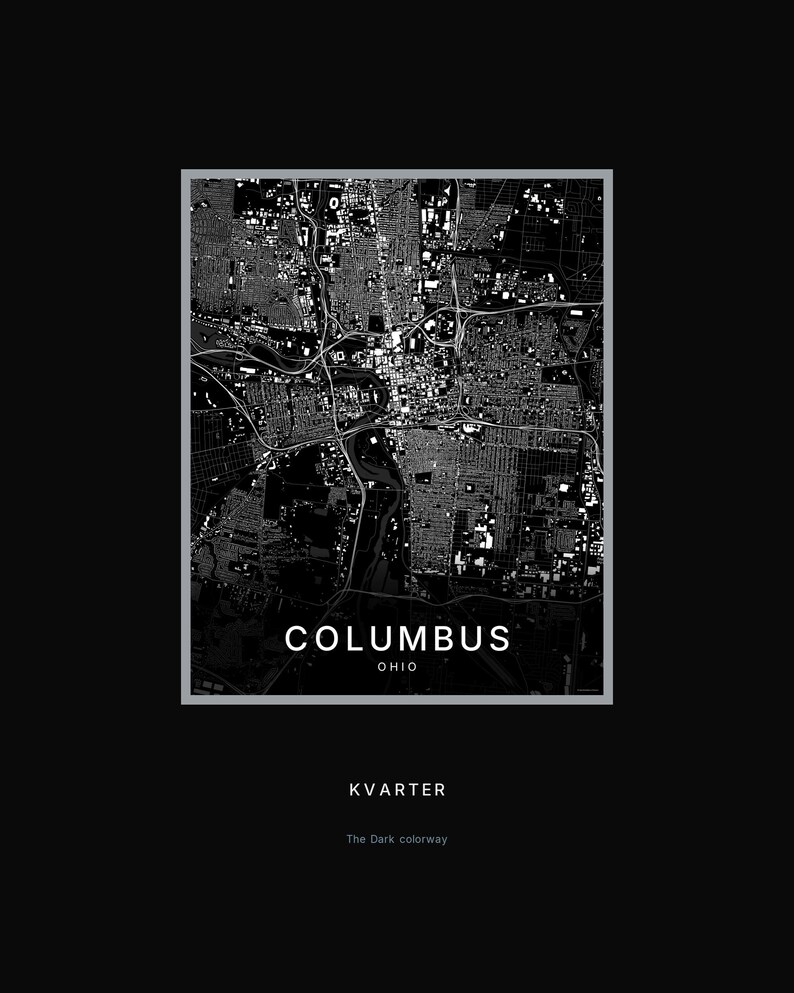 Columbus map wall art — Listing image 08 — hero dark