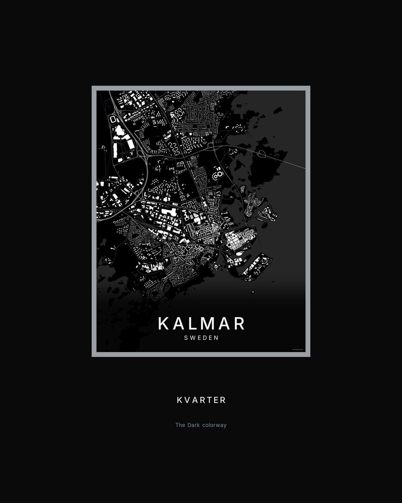 Kalmar map wall art — Listing image 08 — hero dark