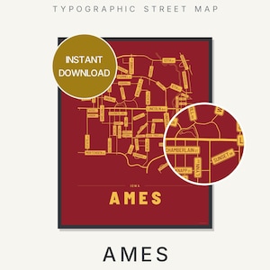 Ames map wall art — Listing image 01 — hero
