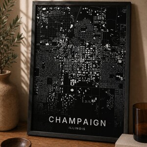 Champaign map wall art — Listing image 03 — flat