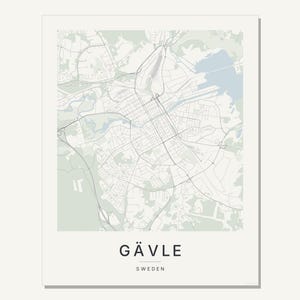 Gavle Map Print, Wall Art, Printable, Digital Download, Minimalist City Map Poster, Scandi, Housewarming Gift image 9
