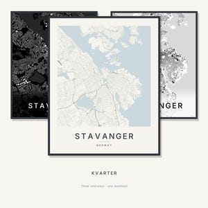 Stavanger map wall art — Listing image 01 — hero