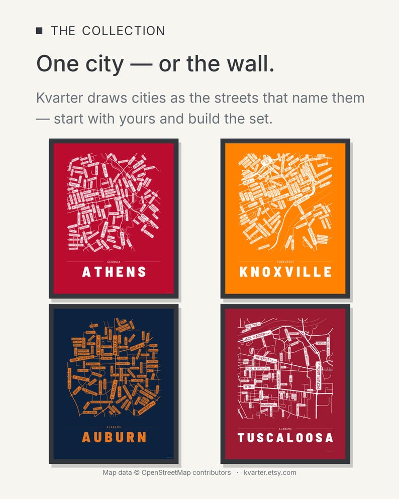 Athens map wall art — Listing image 09 — theline