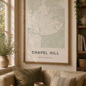 Chapel Hill map wall art — Listing image 06 — sizes