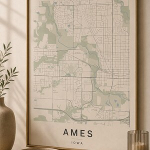 Ames map wall art — Listing image 06 — sizes