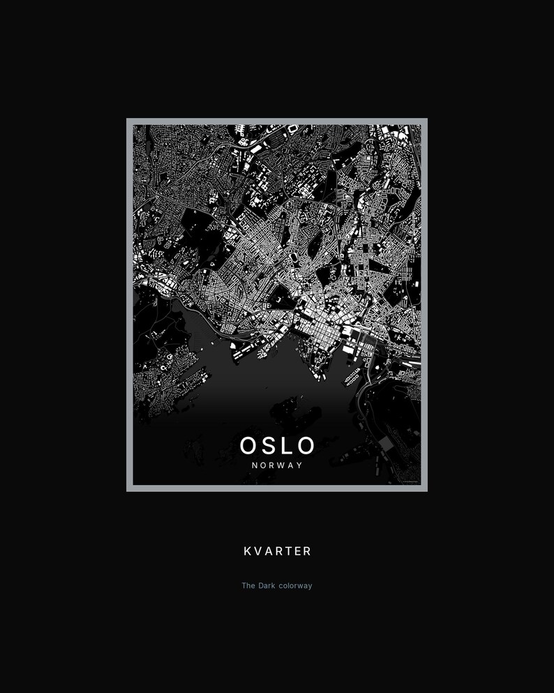 Oslo Map Print, Printable Wall Art, Oslo Poster, City Map Digital Download, Minimalist Scandi Decor, Housewarming Gift image 9