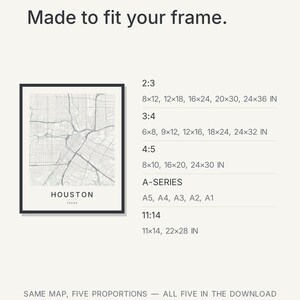Houston map wall art — Listing image 06 — sizes