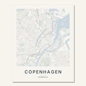 Copenhagen Map Print, Wall Art, Printable, Digital Download, City Map Poster, Scandi Decor, Housewarming Gift image 4