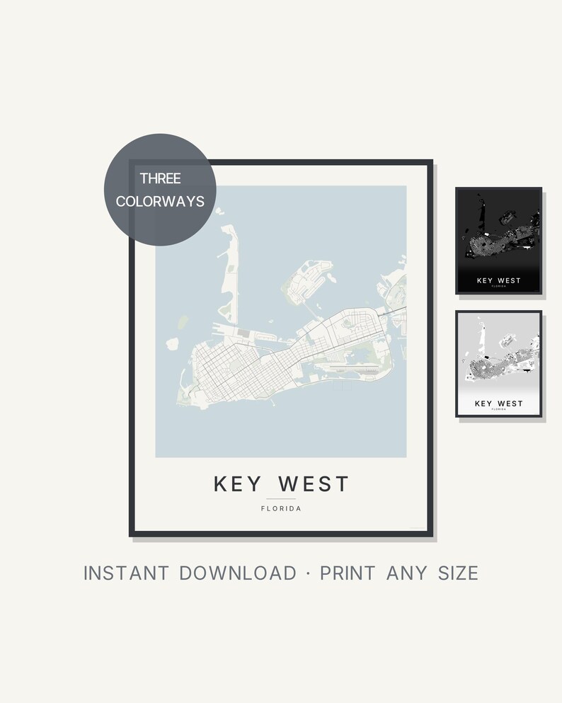 Key West map wall art — Listing image 01 — hero