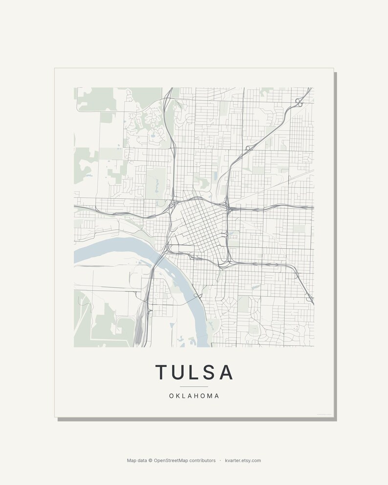 Tulsa map wall art — Listing image 03 — flat