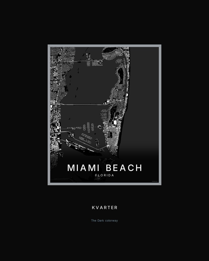 Miami Beach map wall art — Listing image 08 — hero dark