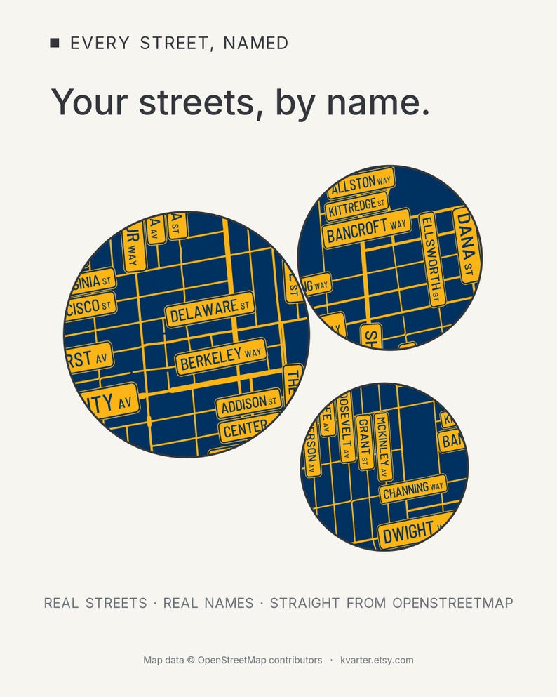 Berkeley map wall art — Listing image 03 — findstreet