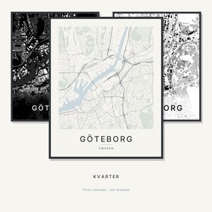 Gothenburg Map Print, Wall Art, Printable, Digital Download, Minimalist City Map, Scandi Poster, Housewarming Gift image 1