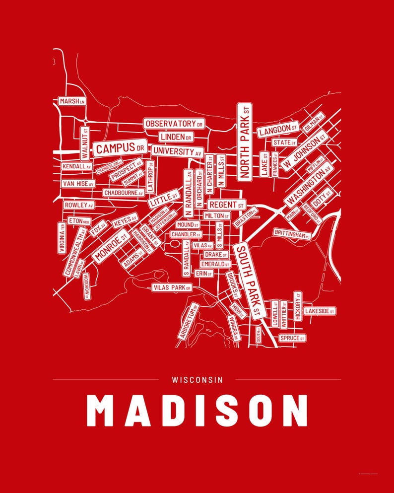 Madison map wall art — Listing image 04 — flat