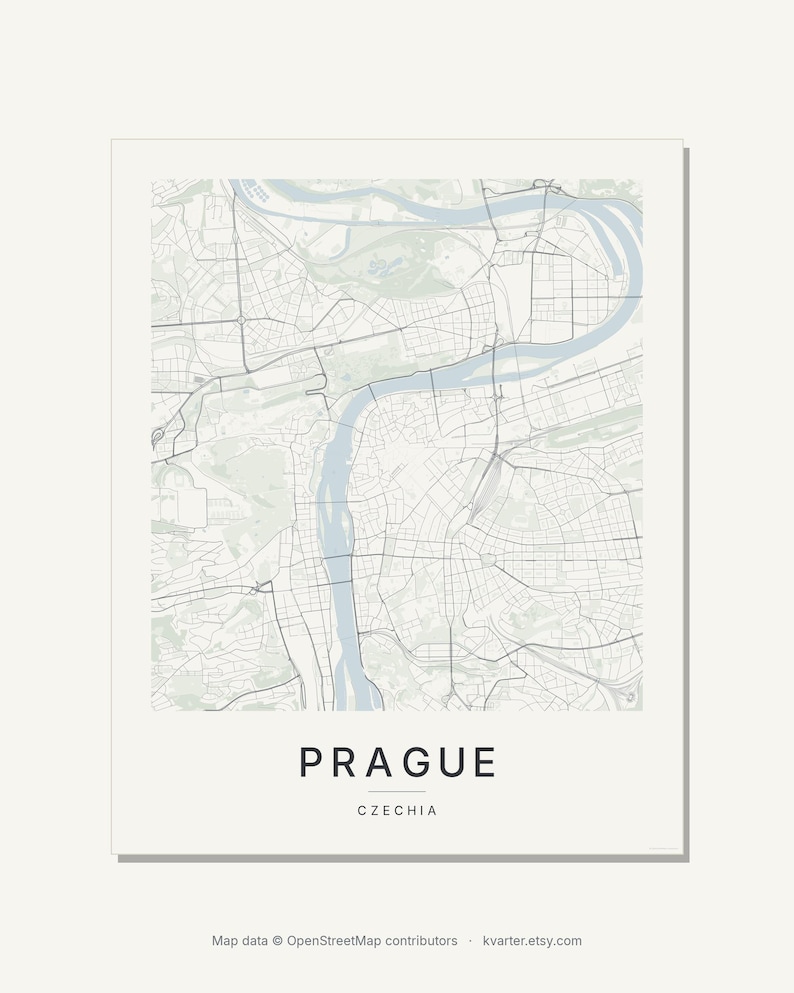 Prague map wall art — Listing image 03 — flat