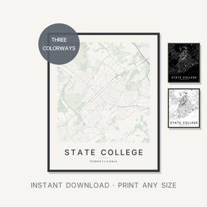 State College map wall art — Listing image 01 — hero