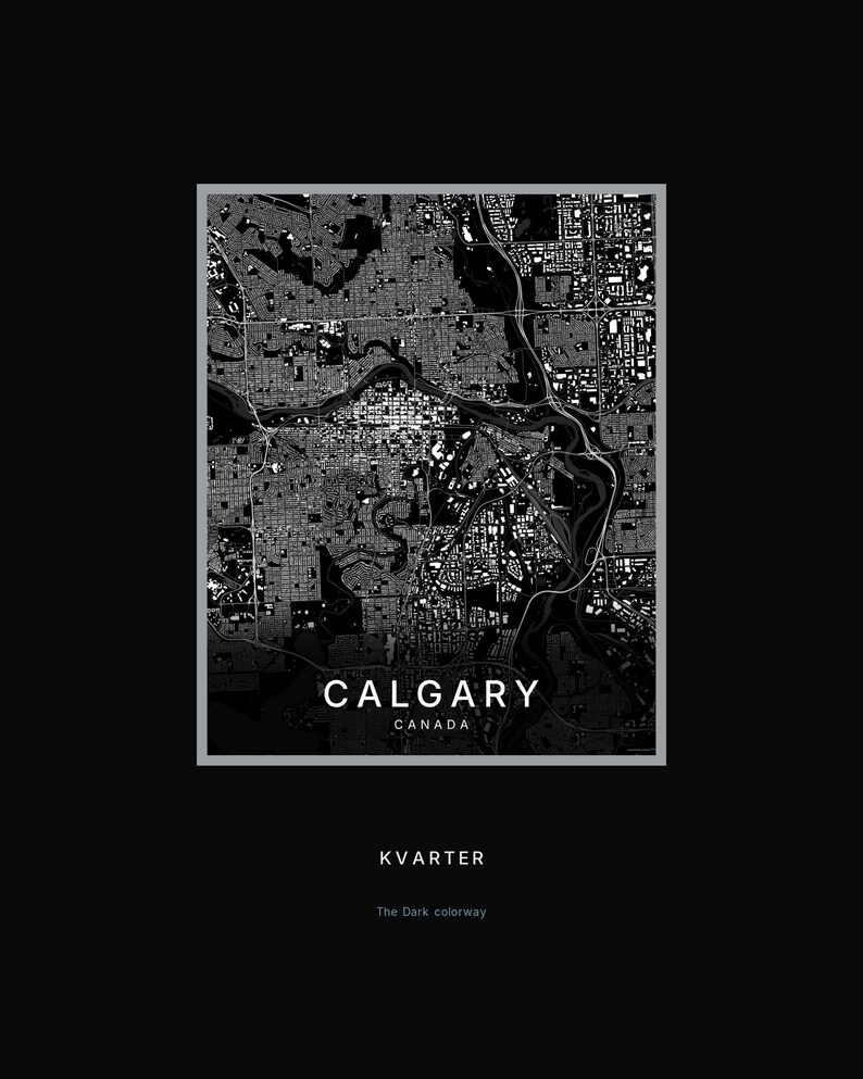 Calgary map wall art — Listing image 08 — hero dark
