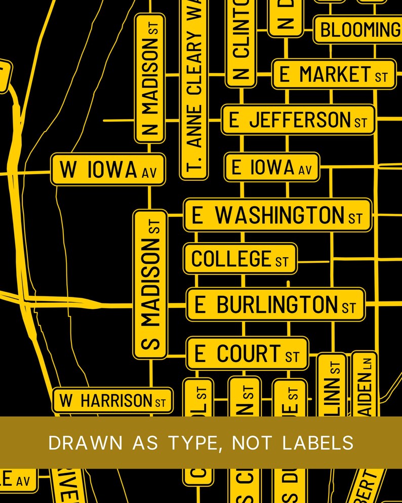 Iowa City map wall art — Listing image 06 — platecraft