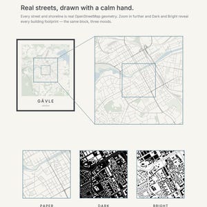 Gavle Map Print, Wall Art, Printable, Digital Download, Minimalist City Map Poster, Scandi, Housewarming Gift image 4