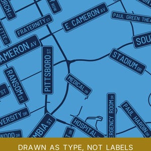 Chapel Hill map wall art — Listing image 06 — platecraft
