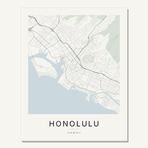 Honolulu map wall art — Listing image 03 — flat