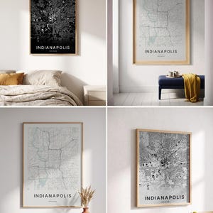 Indianapolis map wall art — Listing image 02 — colorways