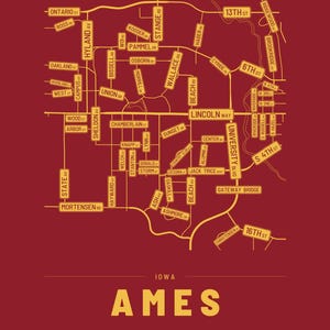 Ames map wall art — Listing image 04 — flat
