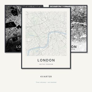 London Map Print, London Poster, Modern Wall Art, Minimalist City Map, United Kingdom Printable, Digital Download, Housewarming Gift